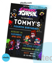 Friday Night Funkin' Party Birthday Invitation