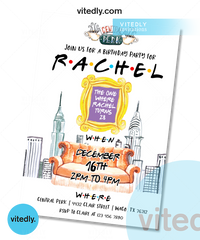 Friends Birthday Party Invitation, Friends Invitation Card, Friends Party Invite, Friends Theme Invitation, Central Perk Invitation