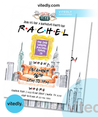 Friends Birthday Party Invitation, Friends Invitation Card, Friends Party Invite, Friends Theme Invitation, Central Perk Invitation