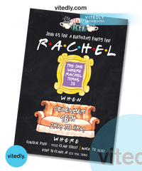 Friends Birthday Party Invitation, Friends Invitation, Friends Party Invite, Friends Theme Invitation, Central Perk Invitation