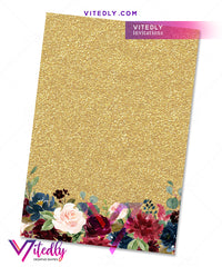 Gold Burgundy Graduation Announcement