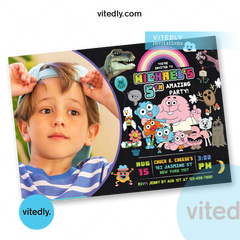 Amazing world of Gumball Birthday Invitation, Gumball Birthday, Gumball Birthday Invitation, Gumball Party