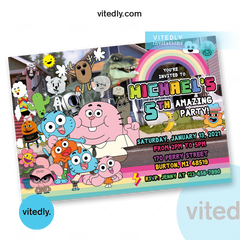 Gumball Invitation, Gumball Birthday, Gumball Birthday Invitation, Gumball Party
