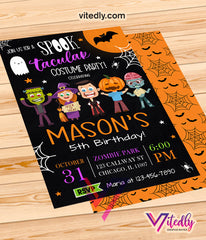 Halloween Costume Party Chalkboard Invitation