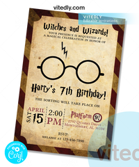 Editable Wizard Birthday Party Invitation, Editable Hogwarts School Magic Invite, Editable Harry Potter Invitation, Harry Potter invitation instant download