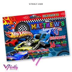 Hot Wheels Birthday Invitation