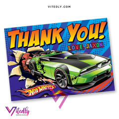 Hot Wheels Thank you card