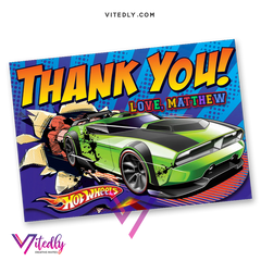 Hot Wheels Thank you card