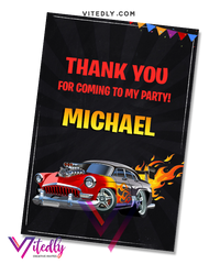 Hot Wheels Thank you card