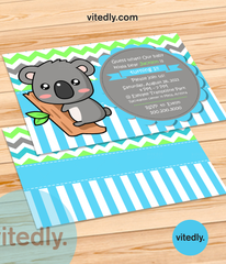 Koala Bear Birthday Invitation Card | Koala Invitation card