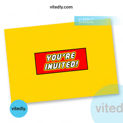 Lego blocks invitation back design