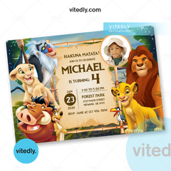 Lion King Invitation, Lion King Birthday Invitation