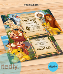 Lion King Invitation, Lion King Birthday Invitation with Photo
