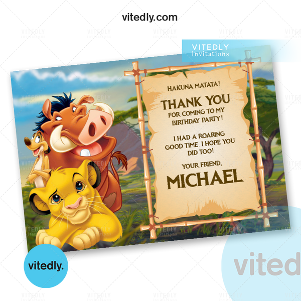 Lion King Invitation  Lion King Birthday Invitation – Vitedly