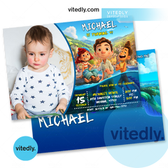 Luca Invitation with Photo, Luca Birthday Invitation, Luca birthday party digital card