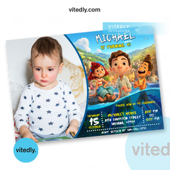 Luca Invitation with Photo, Luca Birthday Invitation, Luca birthday party digital card