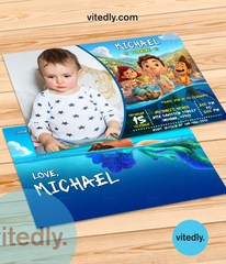 Luca Invitation with Photo, Luca Birthday Invitation, Luca birthday party digital card
