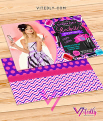 Spa Party Invitation, Sleepover Birthday Party, Makeup invitation, Makeup birthday Invitation