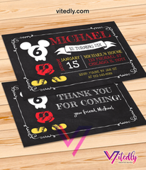 Mickey Mouse Invitation, Mickey Mouse Birthday Invitation