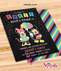 Mickey Mouse Invitation, Mickey Mouse Birthday Invitation