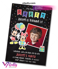 Mickey Mouse Invitation, Mickey Mouse Birthday Invitation