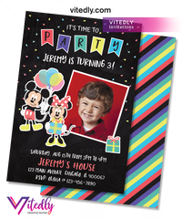 Mickey Mouse Invitation, Mickey Mouse Birthday Invitation