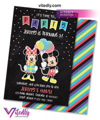 Mickey Mouse Invitation, Mickey Mouse Birthday Invitation