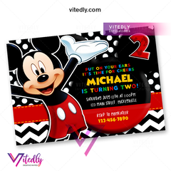 Mickey Mouse Invitation, Mickey Mouse Birthday Invitation