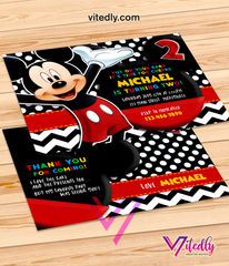 Mickey Mouse Invitation, Mickey Mouse Birthday Invitation