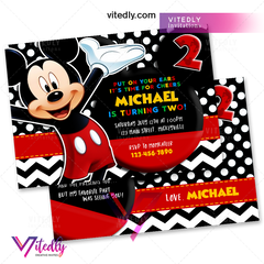 Mickey Mouse Invitation, Mickey Mouse Birthday Invitation