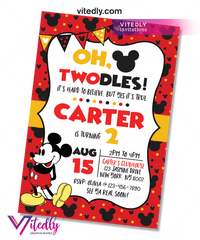 Mickey Mouse Invitation, Mickey Mouse Birthday Invitation