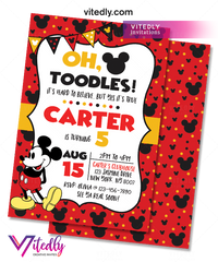 Mickey Mouse Invitation, Mickey Mouse Birthday Invitation