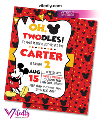 Mickey Mouse Invitation, Mickey Mouse Birthday Invitation