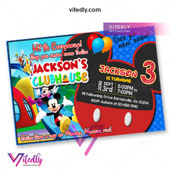 Mickey Mouse Invitation, Mickey Mouse Birthday Invitation