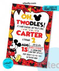 Editable Mickey Mouse Invitation, Editable Mickey Mouse Birthday Invitation, INSTANT DOWNLOAD