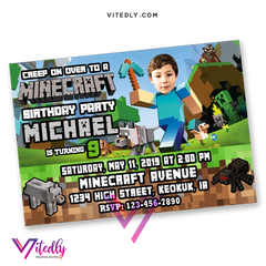 Minecraft Birthday Invitations