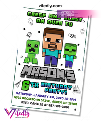 Minecraft Birthday Invitation