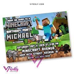 Minecraft Birthday Invitations