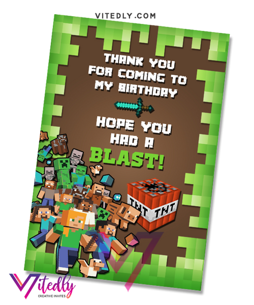 minecraft birthday invitation wording