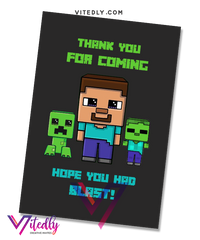 Minecraft Thank you card