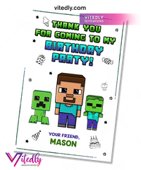 Minecraft Thank you card