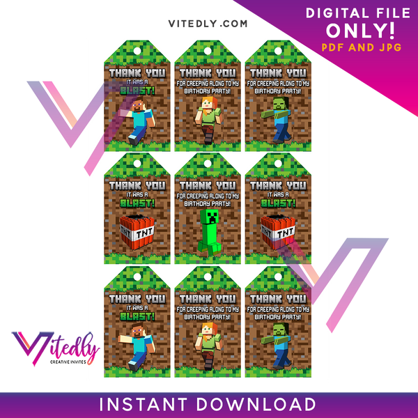 minecraft-thank-you-tags-vitedly for Free Printable Minecraft Gift Bags Templates Minecraft Thank you Tags – Vitedly for Free Printable Minecraft Gift Bags Templates