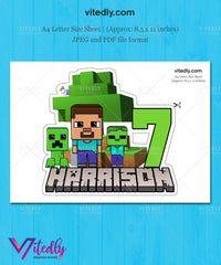 Minecraft Cake Topper