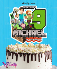Minecraft Cake Topper, Minecraft Cake Centerpiece, Minecraft Topper