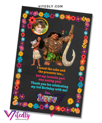 Moana Thank you card