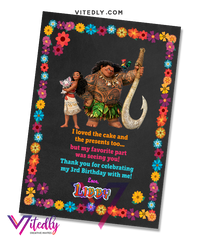 Moana Thank you card