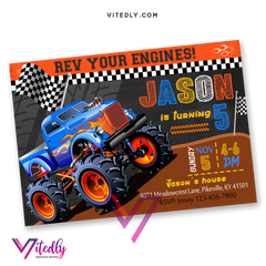 Monster Truck Birthday Invitations