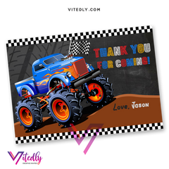 Monster Truck Thank you card