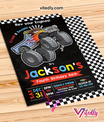 Monster Truck Invitation, Monster Truck Birthday Invitation
