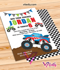 Monster Truck Invitation, Monster Truck Birthday Invitations